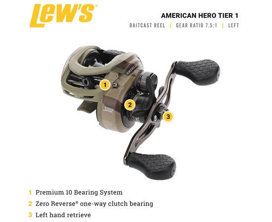 Lew's American Hero Tier 1 Baitcasting Reel